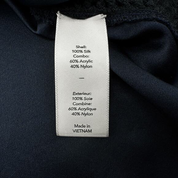 ELIZABETH and JAMES Vivi Crochet Trim Silk Top S - Picture 7 of 10